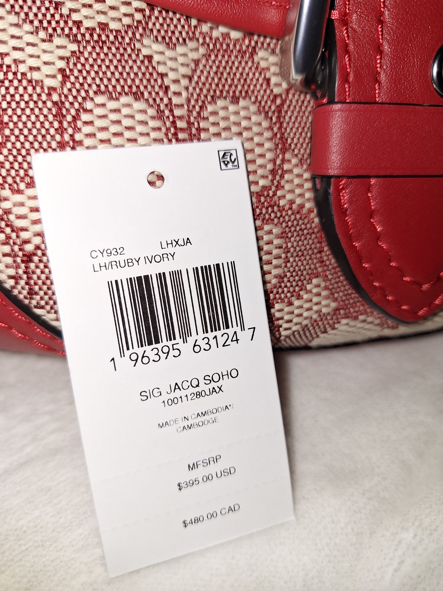 Coach Signature Jacquard Soho - Ruby - NWT (Price Includes Shipping)