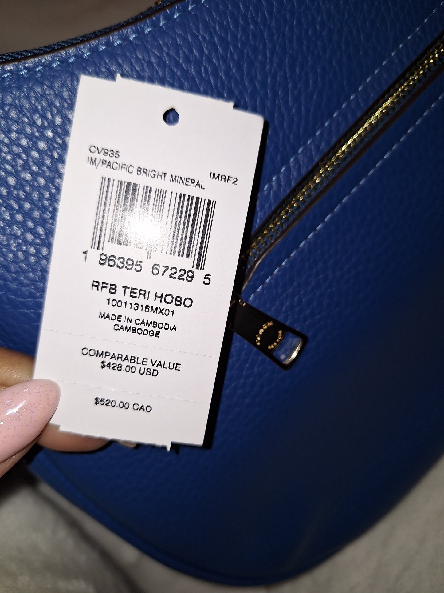 Coach Teri Shoulder Bag - Pacific Bright Mineral (Blue) - EUC (Price Includes Shipping)