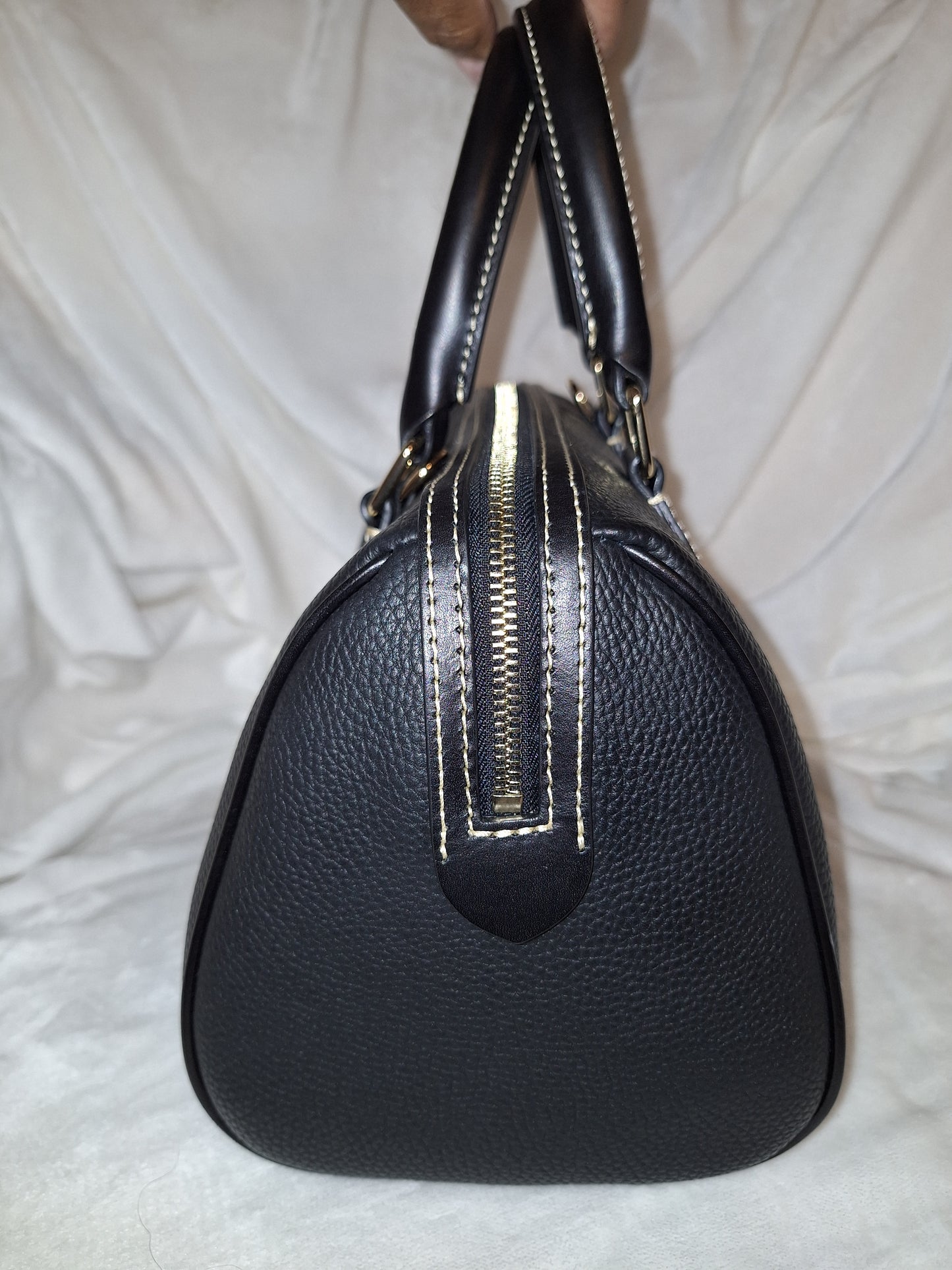 Dooney & Bourke Barrel Satchel  - Pebble Leather - Black/Black - EUC (Price Includes Shipping)