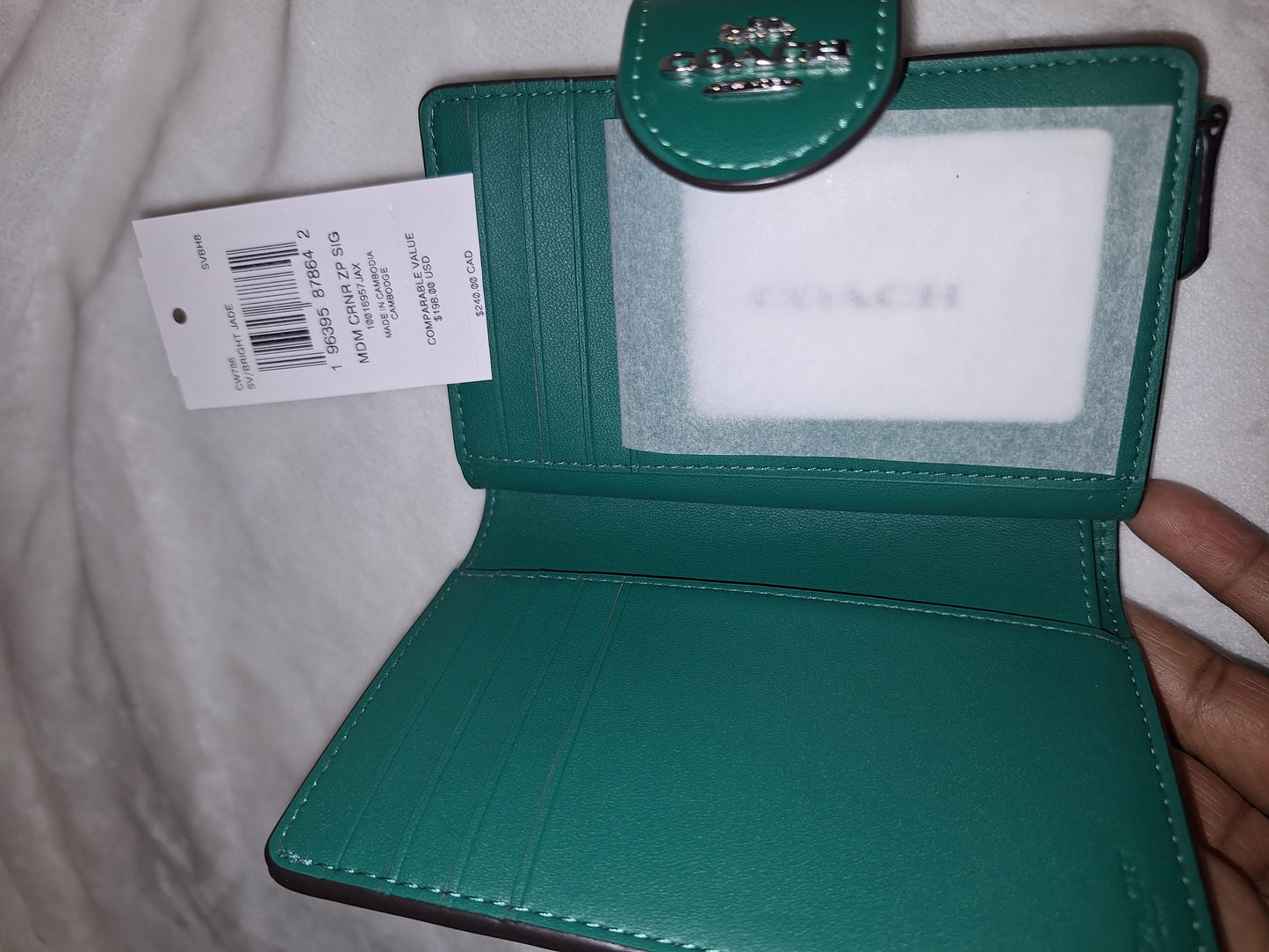 Coach Wallet - Signature Canvas - Bright Jade - NWT (Price Includes Shipping) ( Matching Rowan Available Separately)