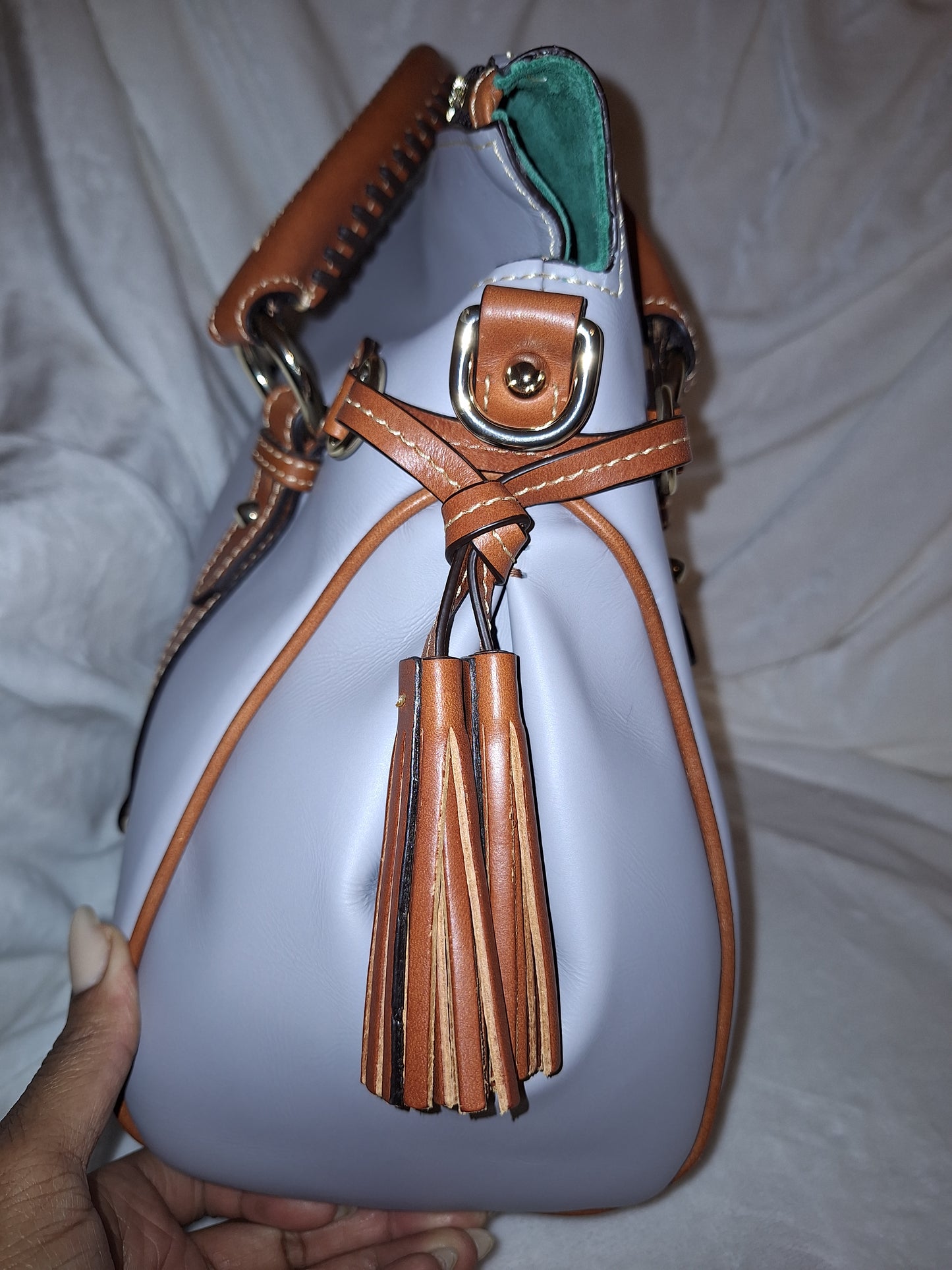 Dooney & Bourke Leather Satchel - Ash & Tan - NWT (Price Includes Shipping)