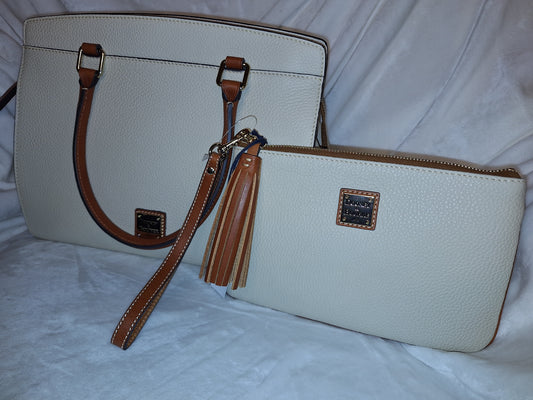 Dooney & Bourke Blair Satchel & Matching Carrington Wristlet Wallet - Bone - NWT (Price Includes Shipping)