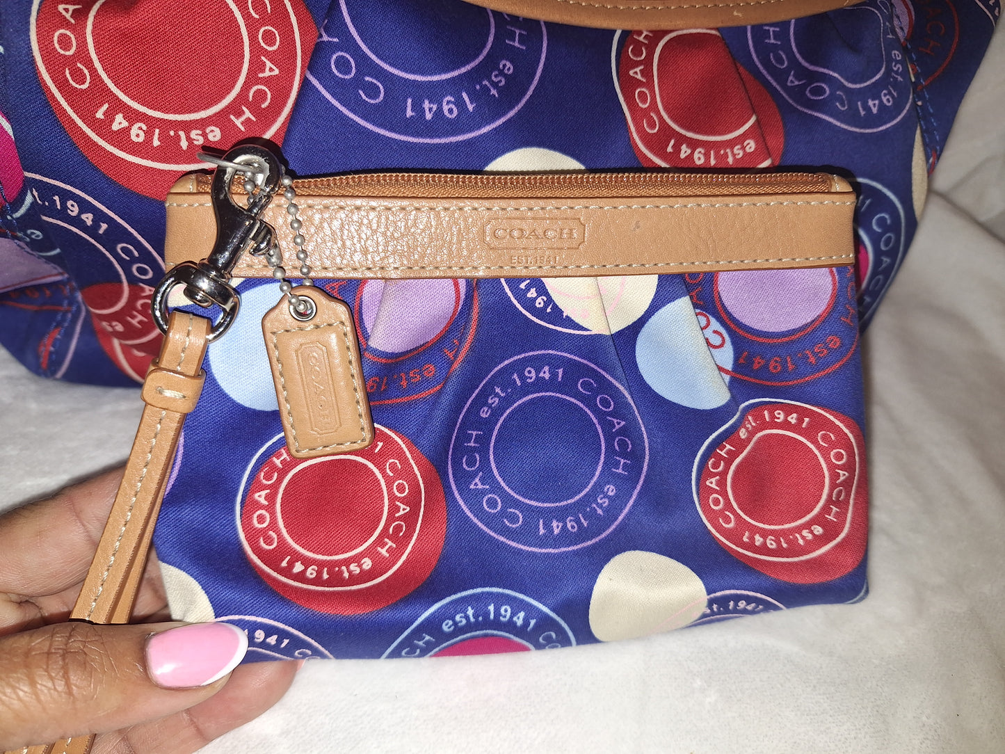 Coach 1941 Canvas Multicolor Tote & MatchingWristlet - EUC (Price Includes Shipping)
