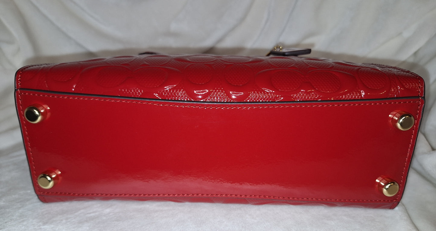Coach Signature Patent Small Nina Tote - Red - NWT (Price Includes Shipping) (Matching Wallet Available Separately)
