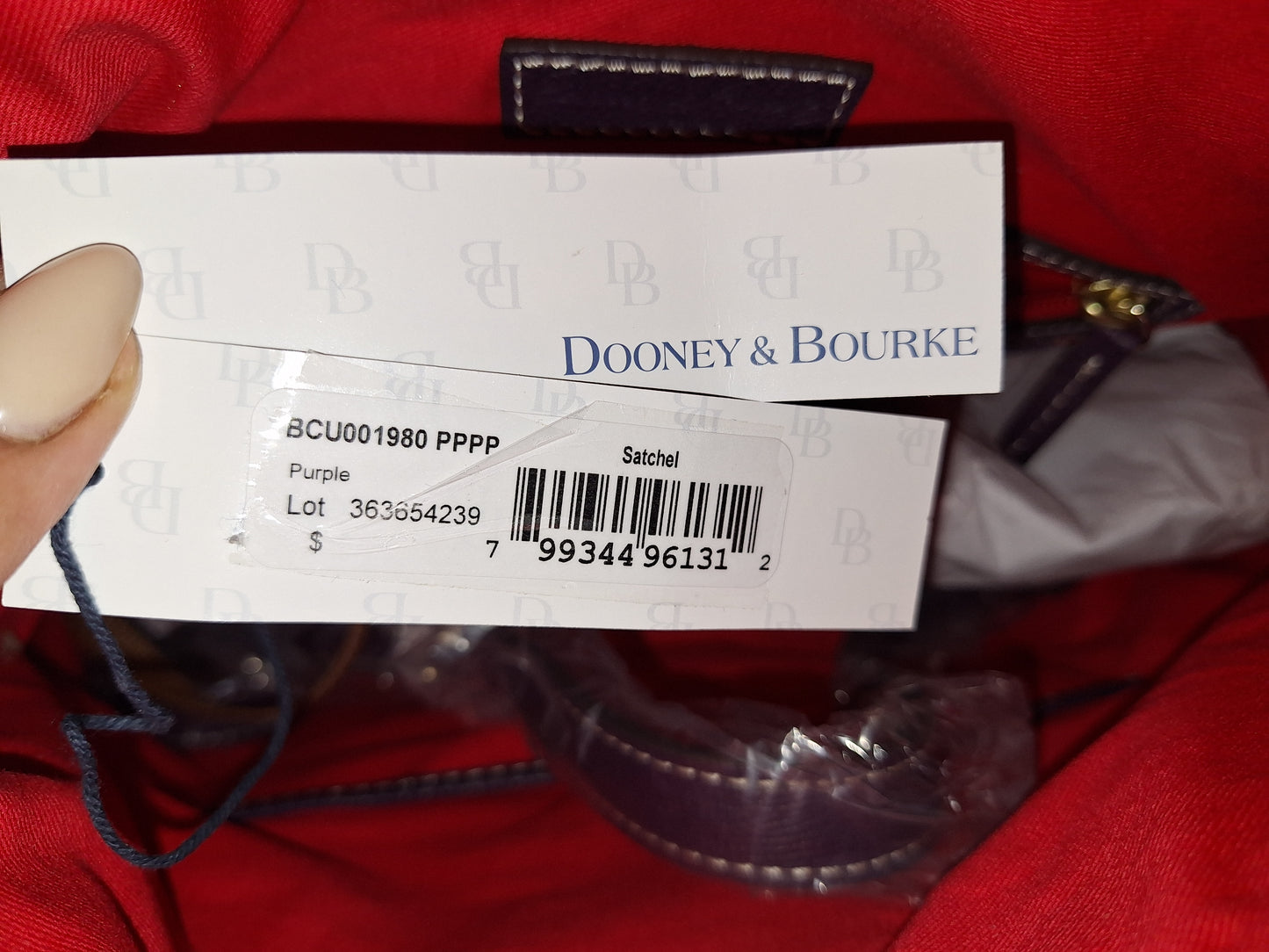 Dooney & Bourke Leather Satchel - Purple - NWT (Price Includes Shipping)