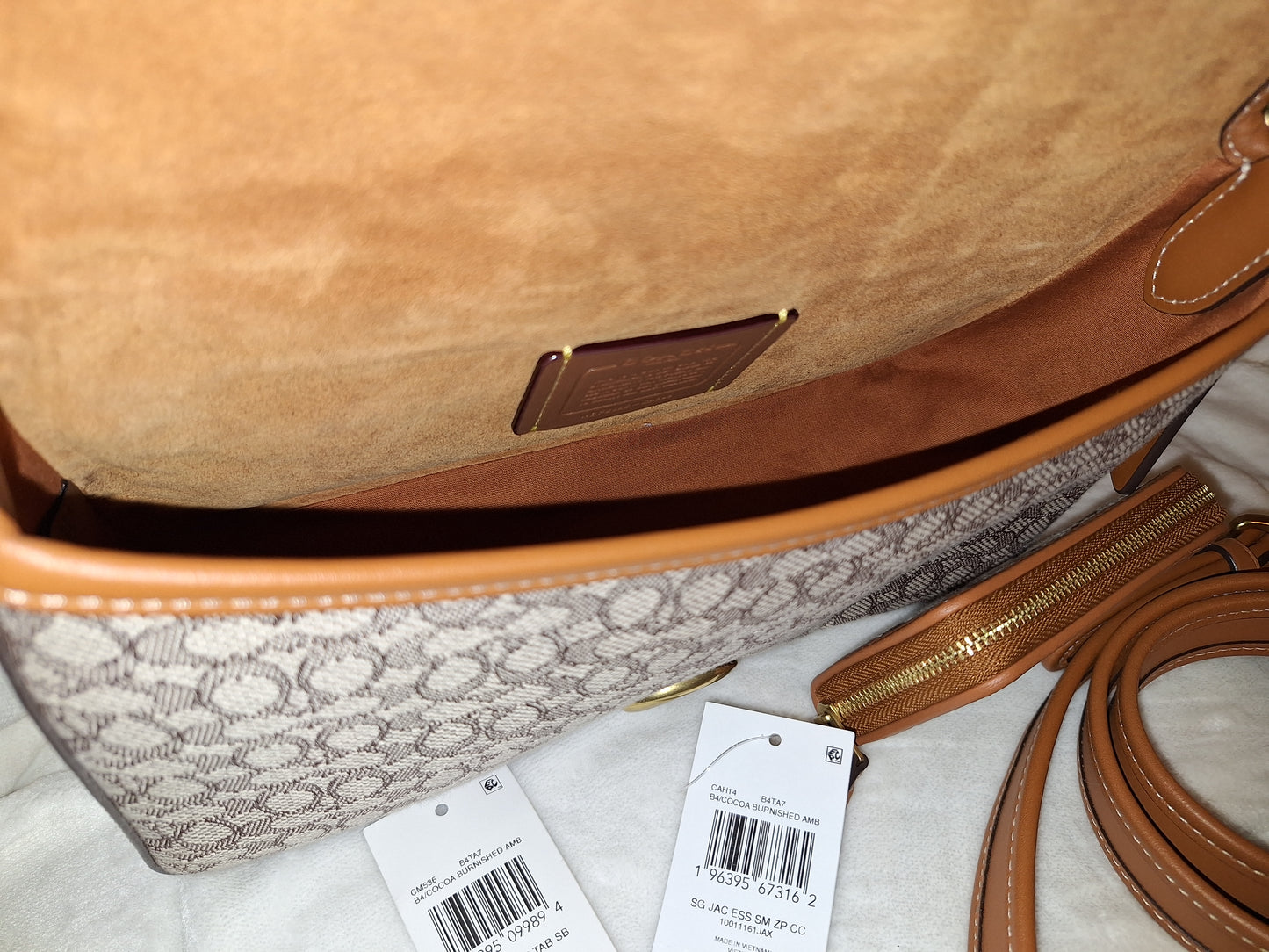 Coach Signature Jacquard Soft Tabby & Matching Wallet - Burnished Amber - NWT (Price Includes Shipping)
