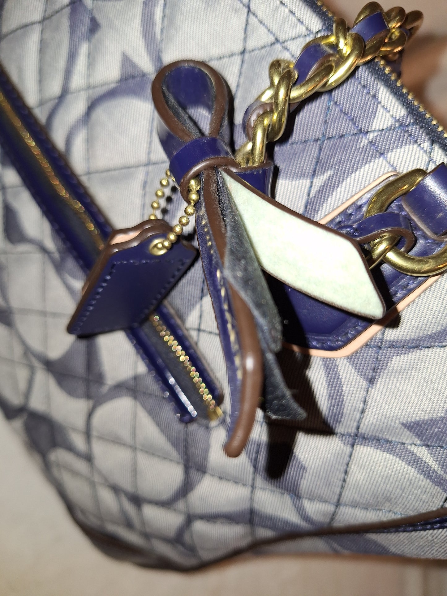 Coach Poppy Quilted Signature Denim Chain Tote - EUC (Price Includes Shipping)