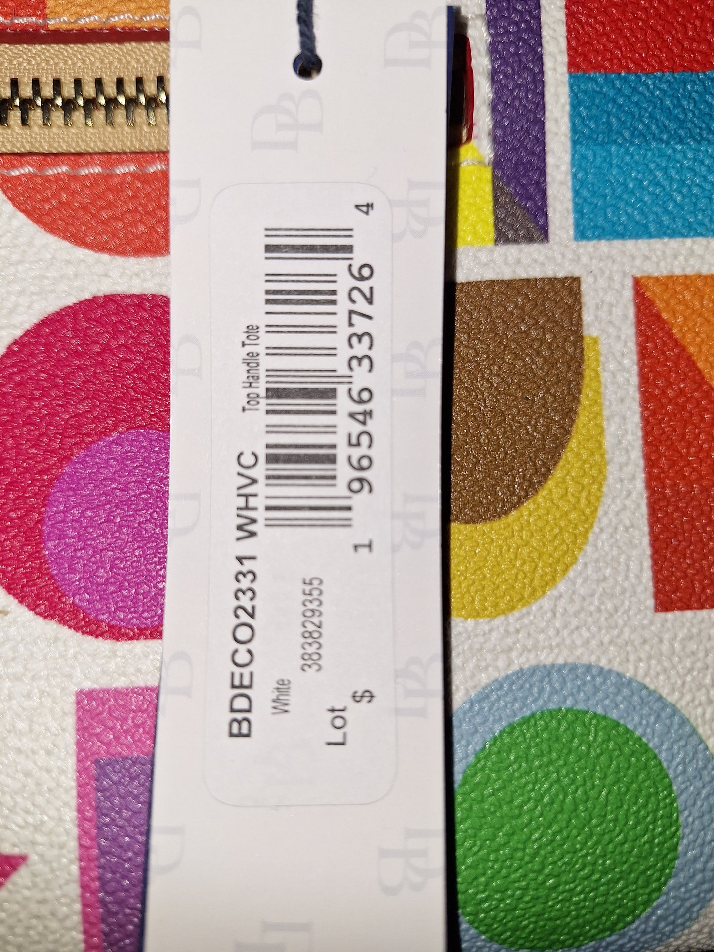 Dooney & Bourke Art Deco Top Handle Tote - White - NWT - (Price Includes Shipping)