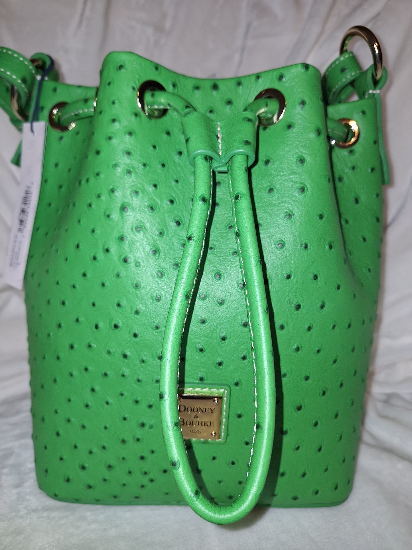 Dooney & Bourke Small Ostrich Drawstring Bag - Kelly Green - NWT (Price Includes Shipping)