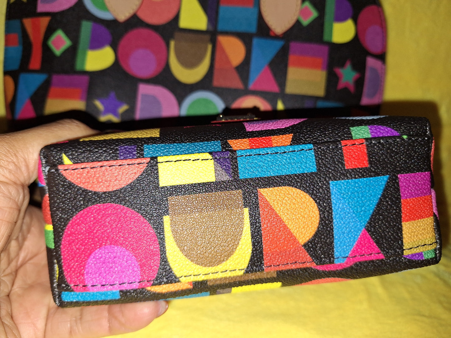 Dooney & Bourke Art Deco Zip Zip Satchel & Matching Cosmetic Case - Black - EUC (Price Includes Shipping)