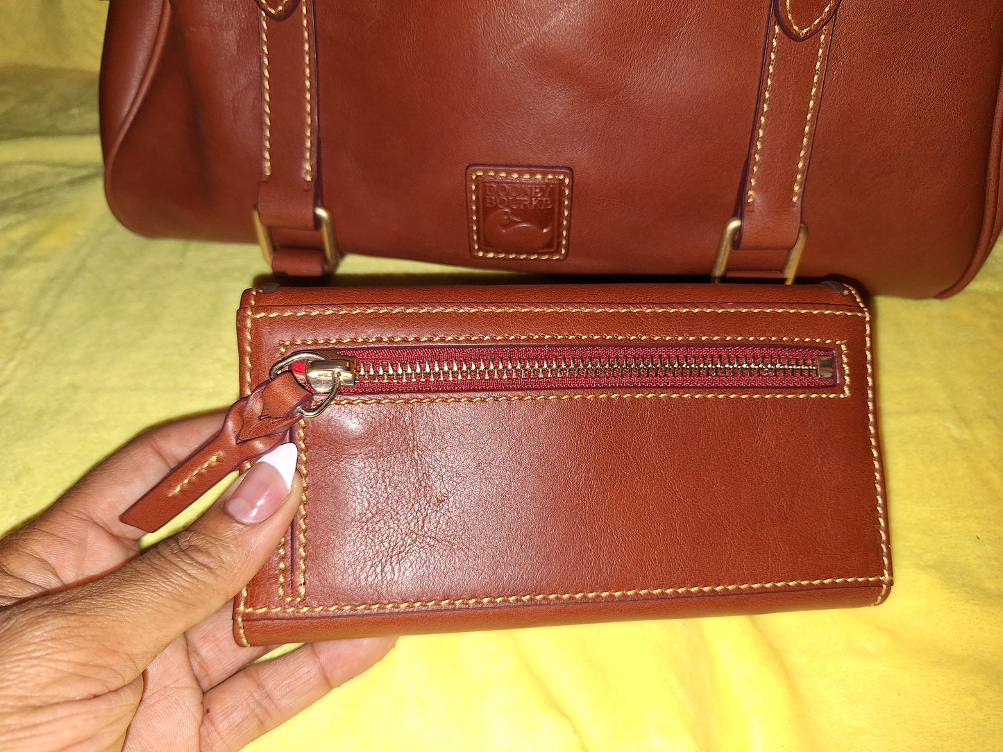 Dooney & Bourke (Large)  Florentine Leather Satchel & Matching Wallet - Ginger - NWT - Price Includes Shipping