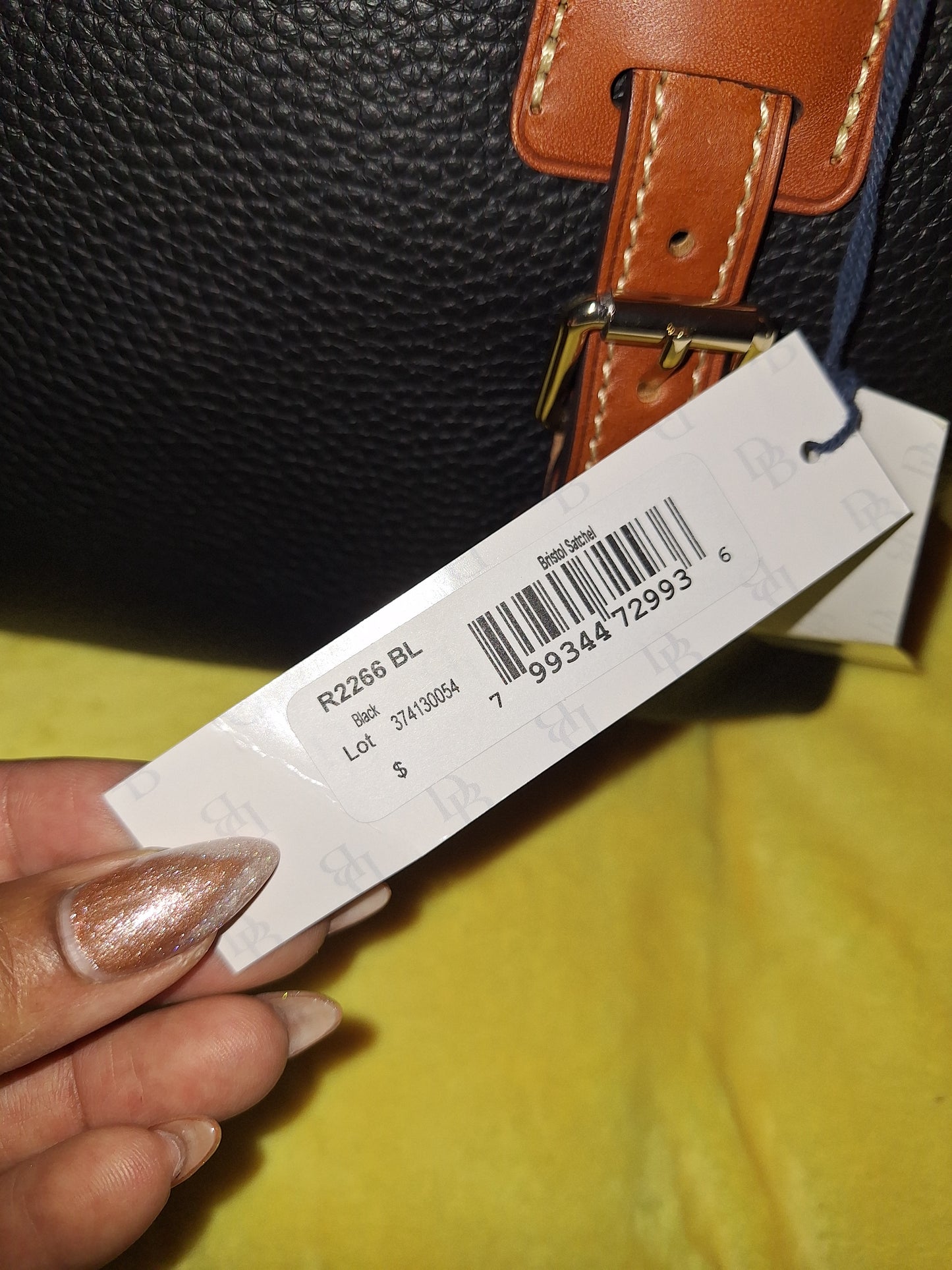 Dooney & Bourke Bristol Satchel - Pebble Leather - Black & Tan - NWT - Price Includes Shipping