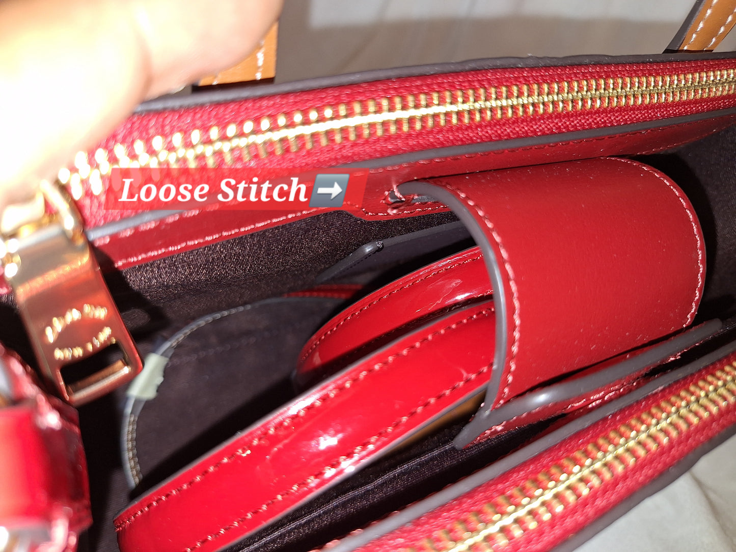 Coach Signature Patent Small Nina Tote - Red - NWT - (Slightly Loose Stitch Shown In Picture) (Matching Wallet Available Separately) (Price Includes Shipping)