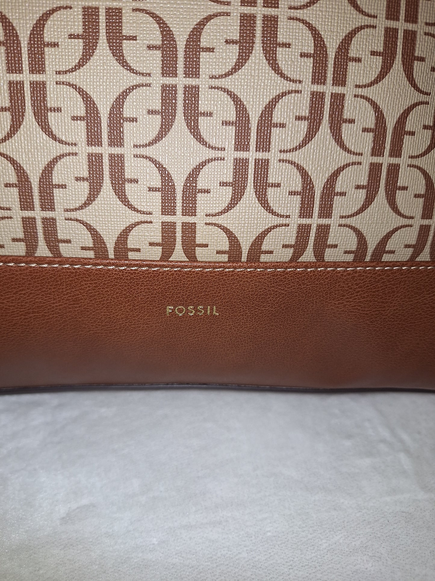 Fossil Elina Convertible Backpack Purse - Signature Canvas & Leather - Tan/Brown - NWT (Price Includes Shipping)