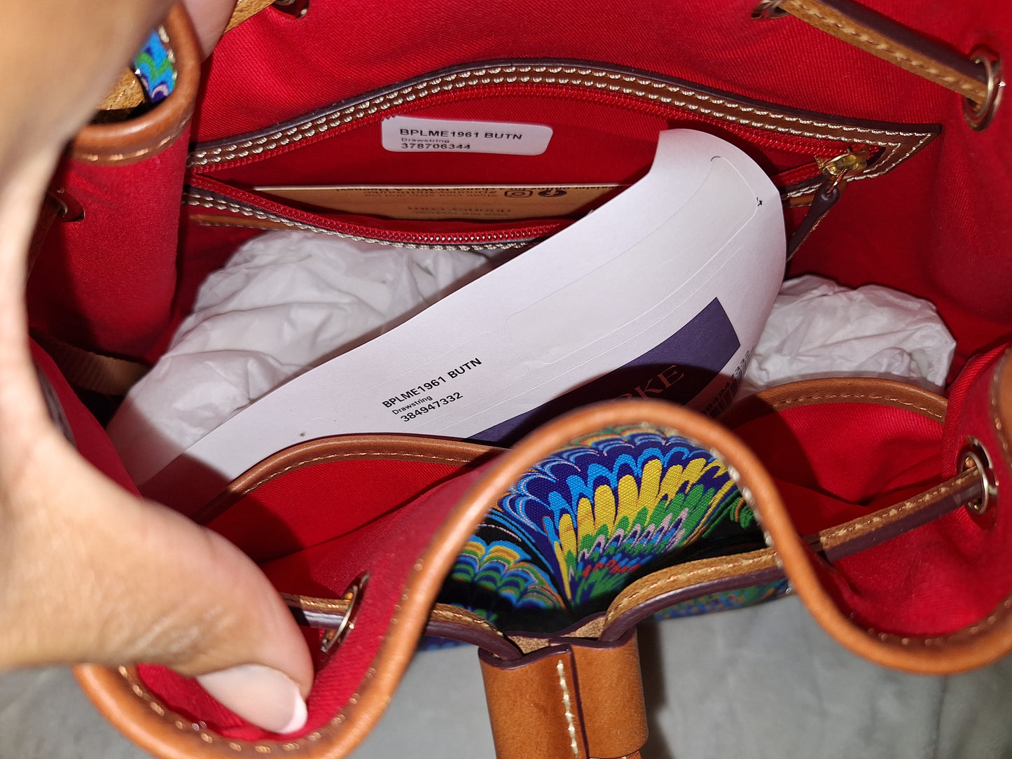 Dooney & Bourke Plumes Drawstring Bag - Blue - NWT (Price Includes Shipping)