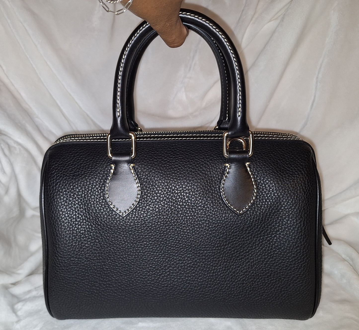 Dooney & Bourke Barrel Satchel  - Pebble Leather - Black/Black - EUC (Price Includes Shipping)