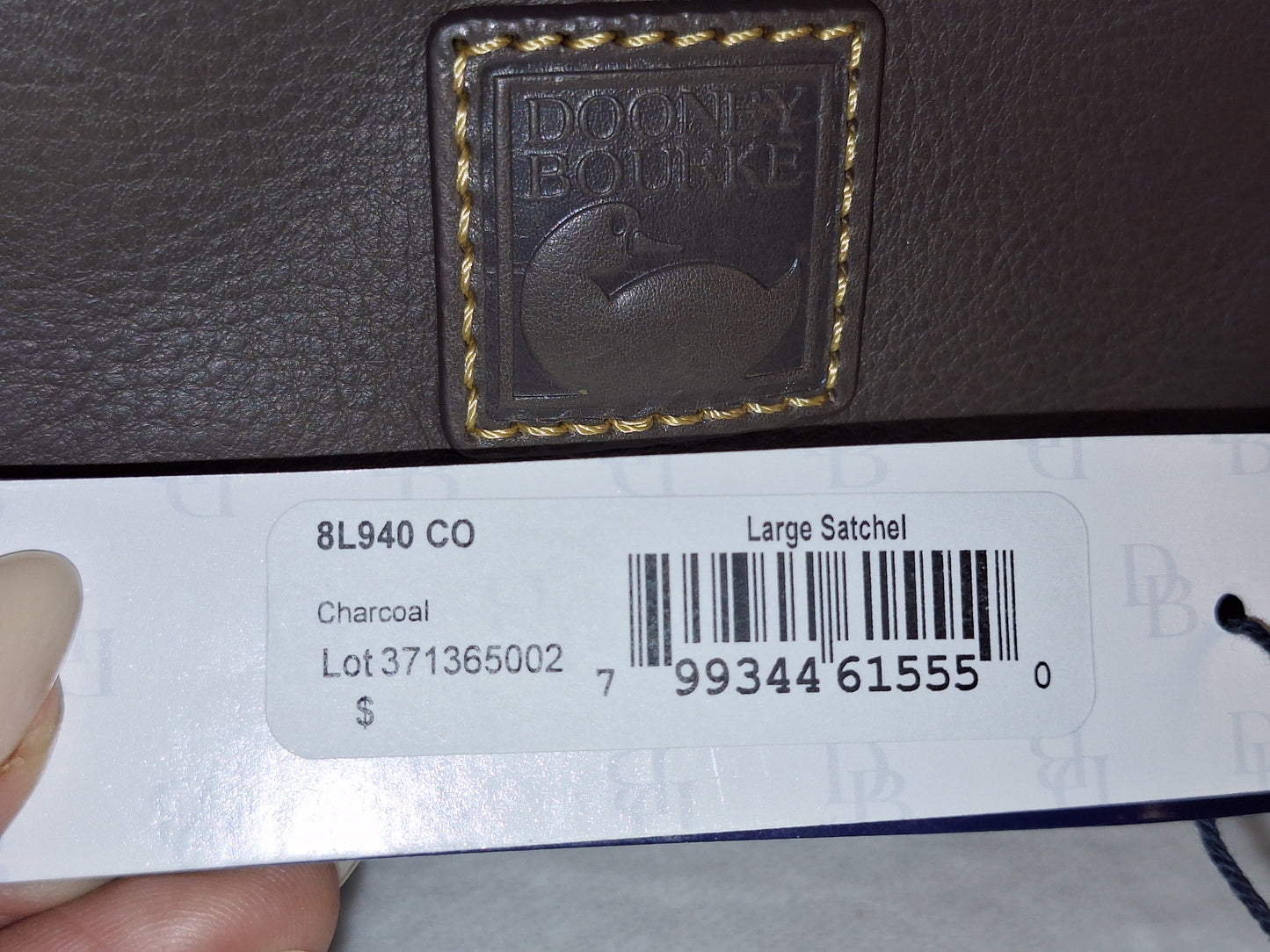 Dooney & Bourke Florentine Leather Satchel - Charcoal - NWT (Price Includes Shipping)