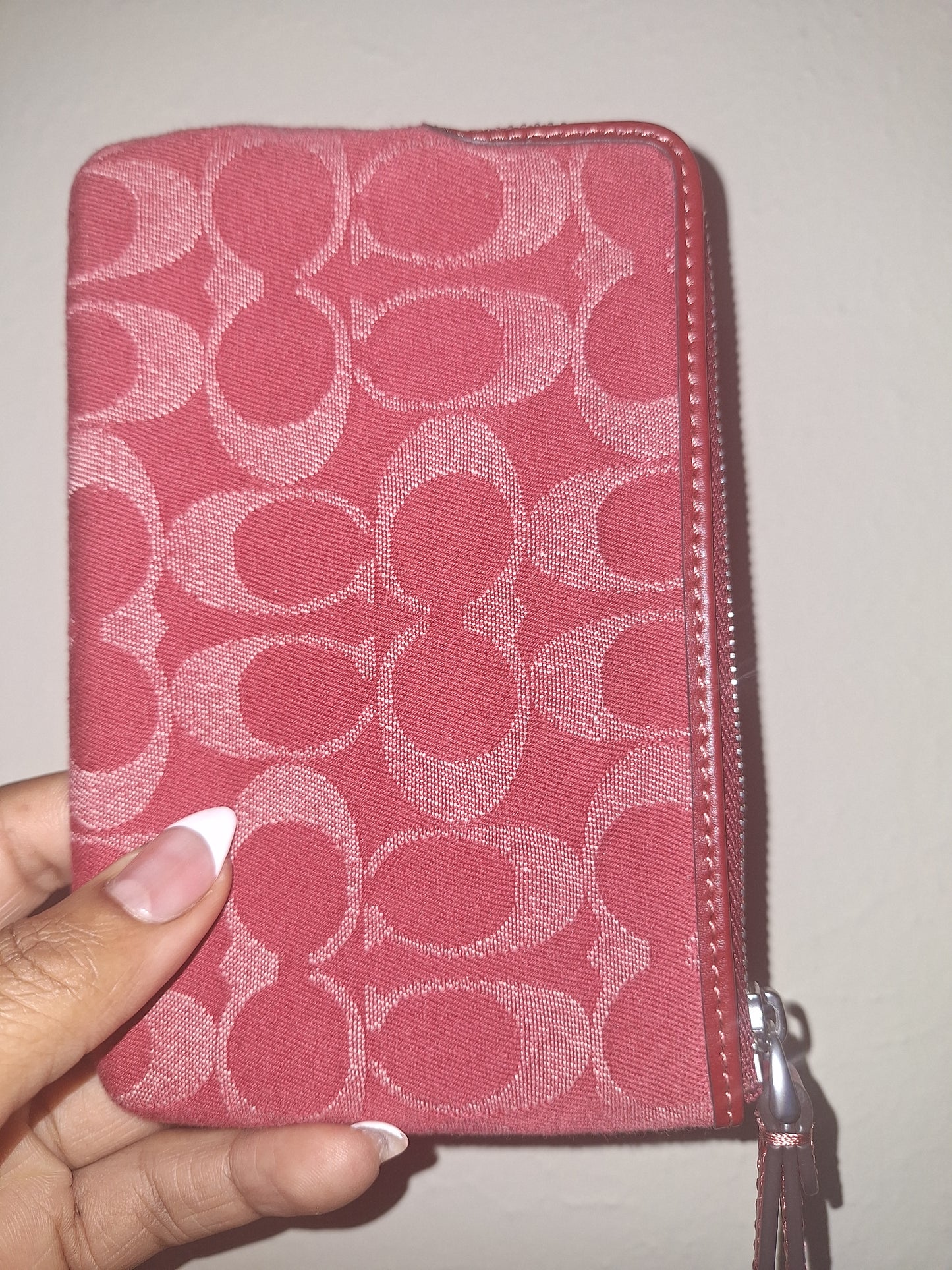 Coach Signature Denim Corner Zip Wristlet - Ruby Red - NWT - Price Includes Shipping