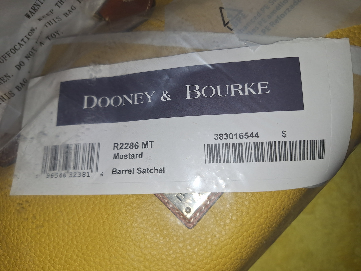 Dooney & Bourke Pebble Leather Barrel Satchel & Matching Kisslock Coin Purse - Mustard - NWT - Price Includes Shipping