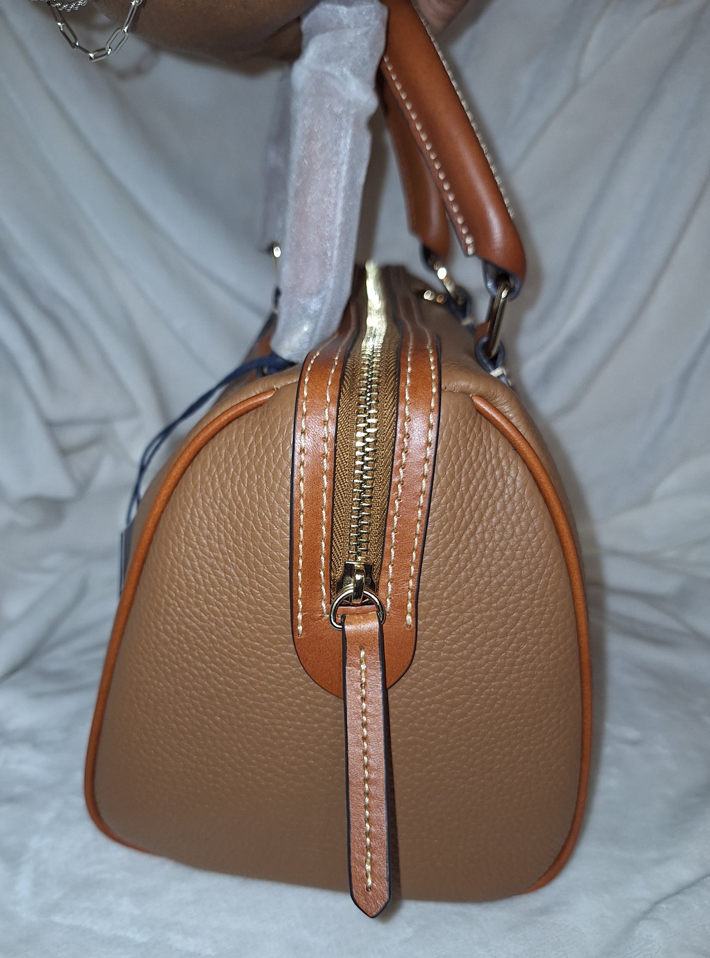 Dooney & Bourke Barrel Satchel  - Pebble Leather - Caramel - NWT (Price Includes Shipping)