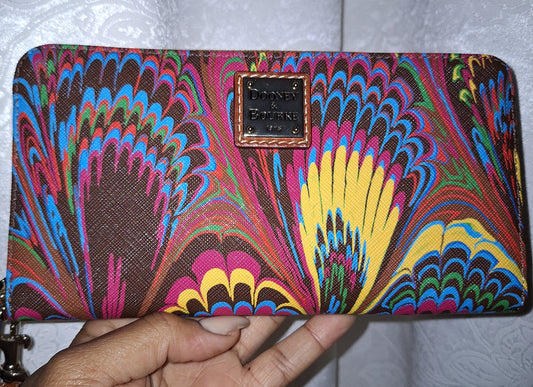 Dooney & Bourke Plumes Long Zip Wallet - Brown - NWT (Price Includes Shipping)
