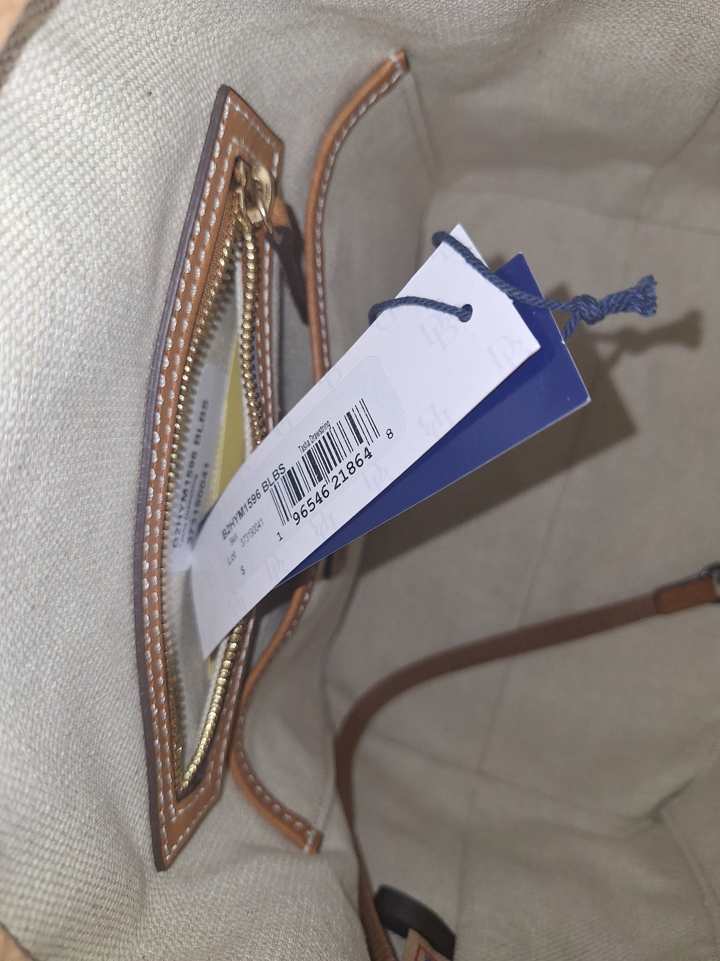Dooney & Bourke Tasha Drawstring Bag - Black Hydrangea Monogram - EUC