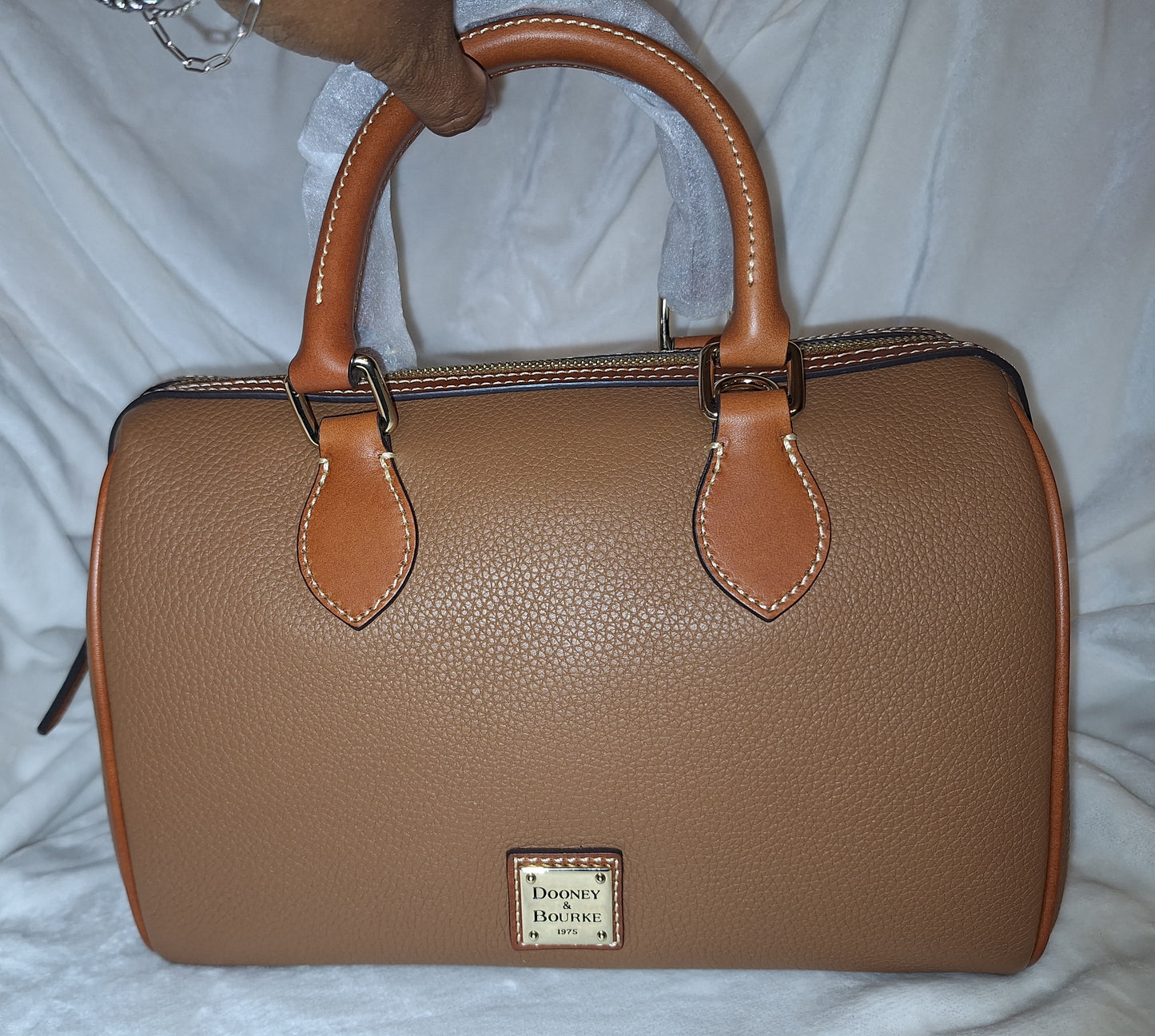 Dooney & Bourke Barrel Satchel  - Pebble Leather - Caramel - NWT (Price Includes Shipping)
