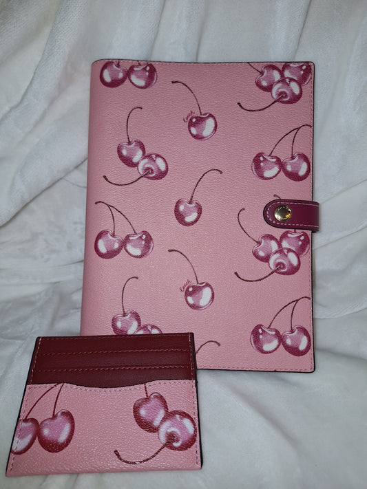 Coach Notebook - Pink Cherry Canvas - NWOT - Includes Dupe Amazon Card Holder (Price Includes Shipping)