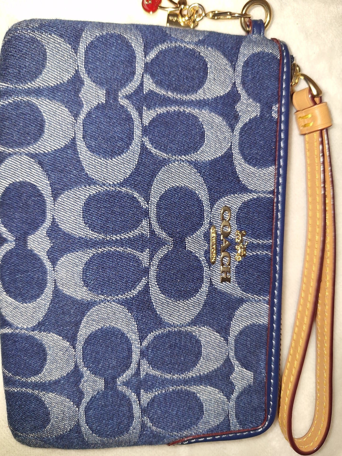 Coach Signature Denim Corner Zip Wristlet - EUC - (Price Includes Shipping)