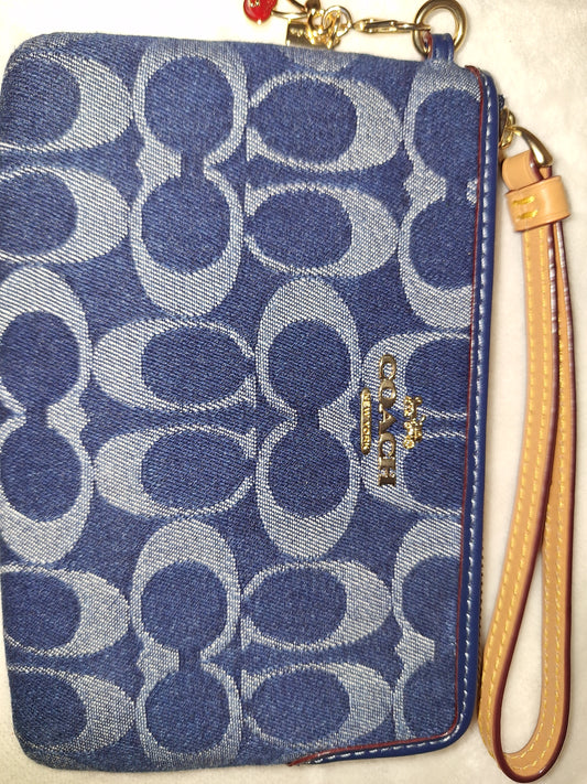 Coach Signature Denim Corner Zip Wristlet - EUC - (Price Includes Shipping)