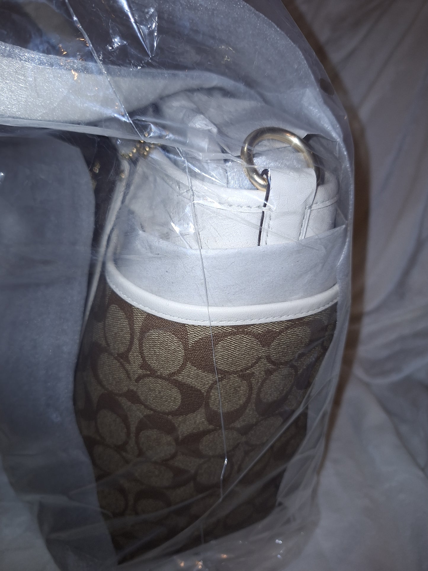 Coach Signature Canvas & Leather Baby Bag Tote - Khaki/Chalk - NWT (Price Includes Shipping)