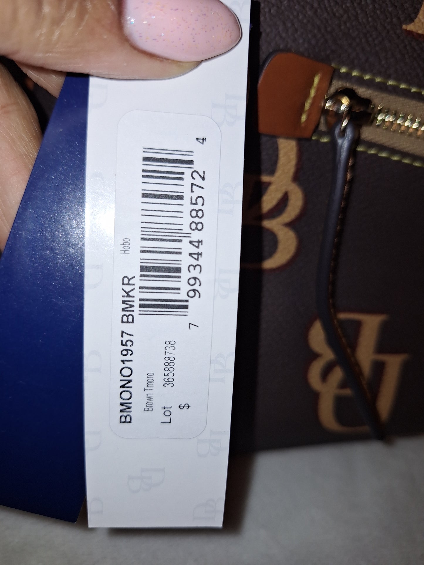Dooney & Bourke Monogram Hobo & Matching Zip Card Case - Brown T'moro - NWT (Price Includes Shipping)