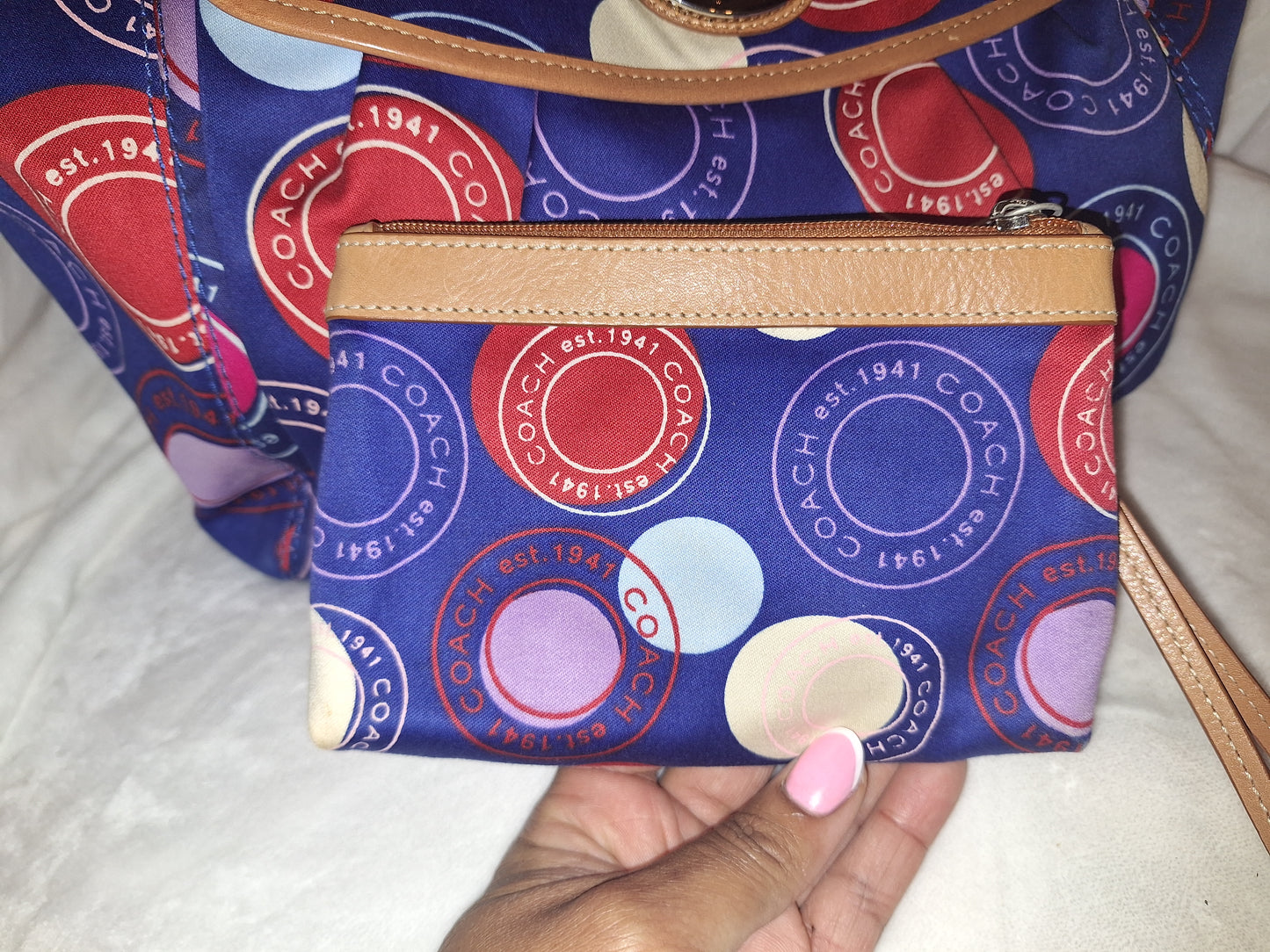 Coach 1941 Canvas Multicolor Tote & MatchingWristlet - EUC (Price Includes Shipping)