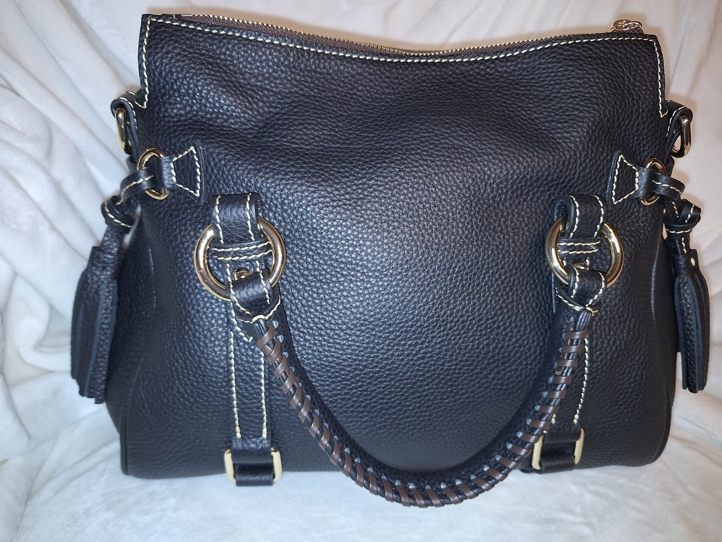 Dooney & Bourke Pebble Leather Satchel - Black/Black - NWOT (Price Includes Shipping)