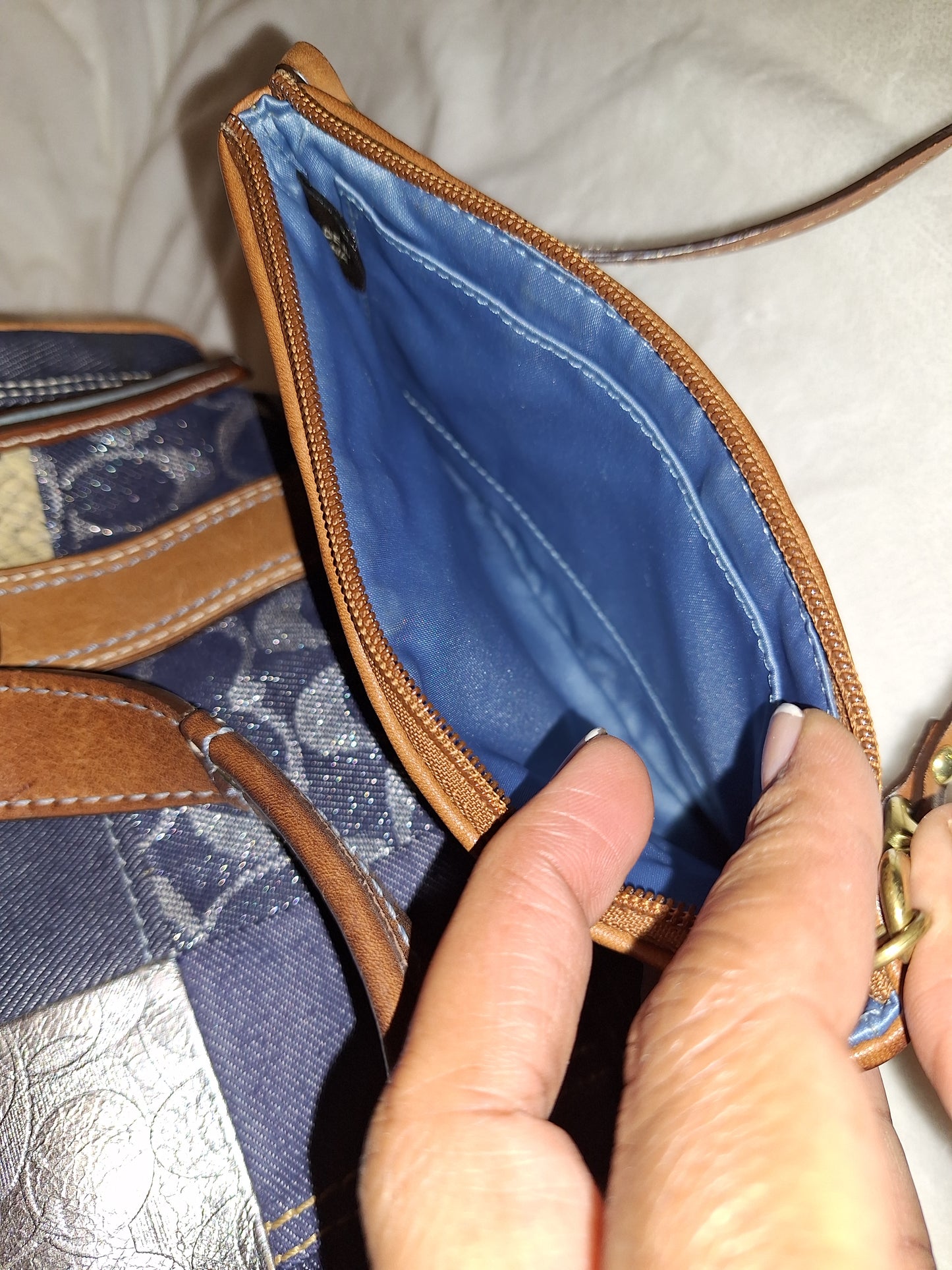 Coach Signature Denim Patchwork Tote & Matching Wristlet - GUC (Price Includes Shipping)