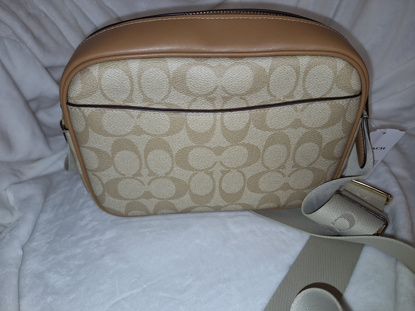 Coach Jamie Crossbody - Signature Canvas & Leather - Light Khaki/Chalk/Light Saddle - NWT (Price Includes Shipping)