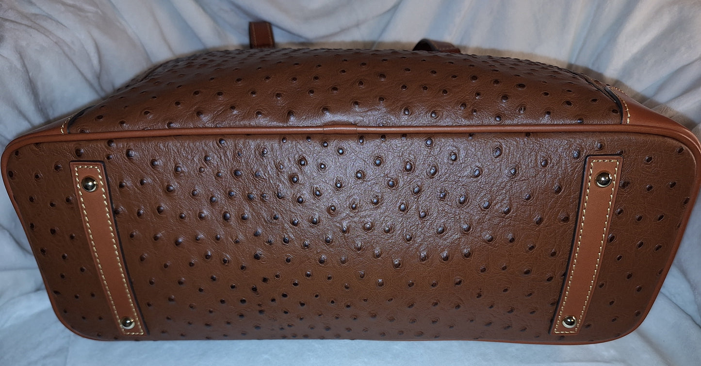 Dooney & Bourke Ostrich Newport Shoulder Tote - Cognac - NWT (Price Includes Shipping)