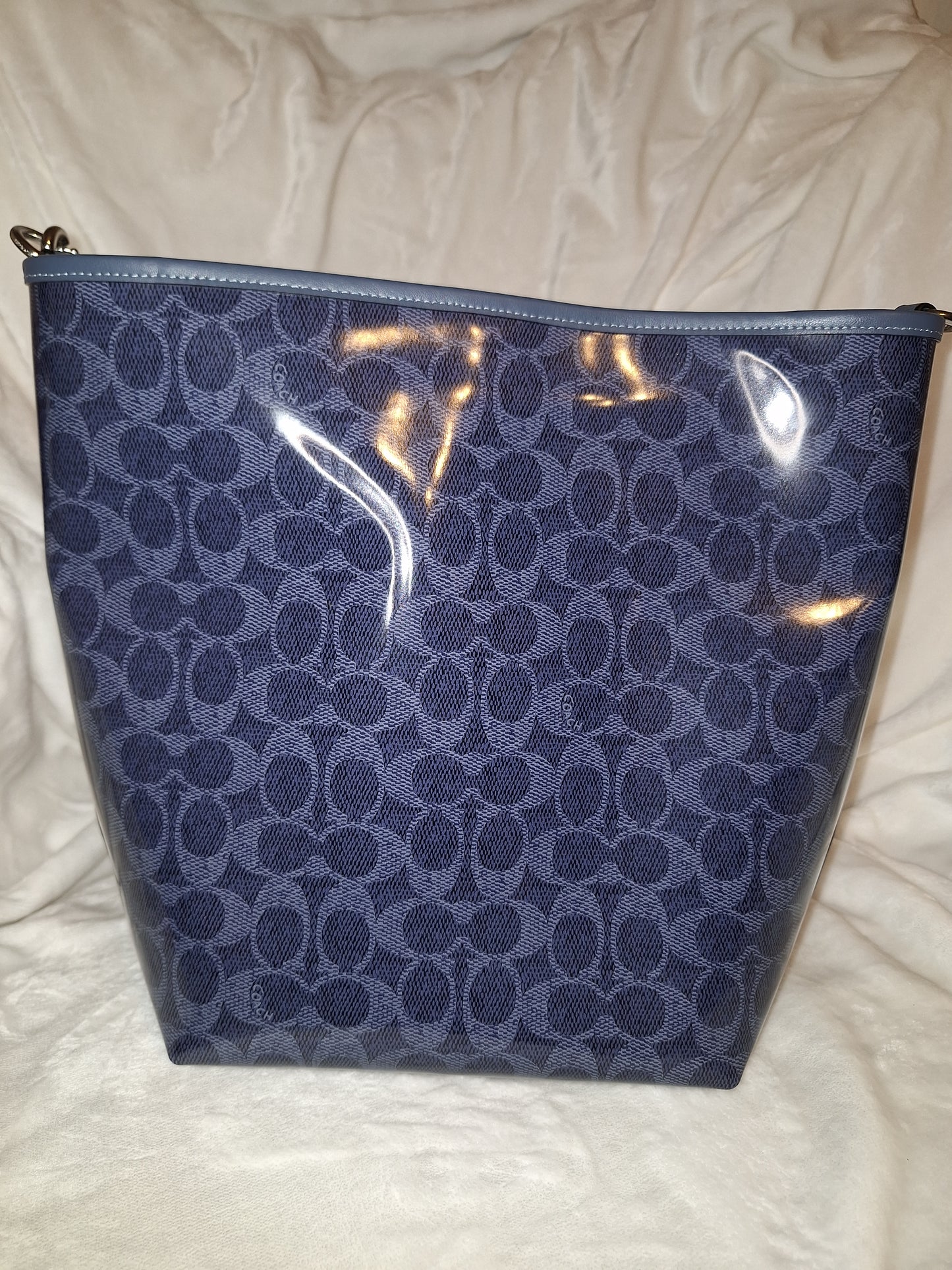 Coach Large City Bucket - Glossy Signature Dark Denim - EUC - (Price Includes Shipping)