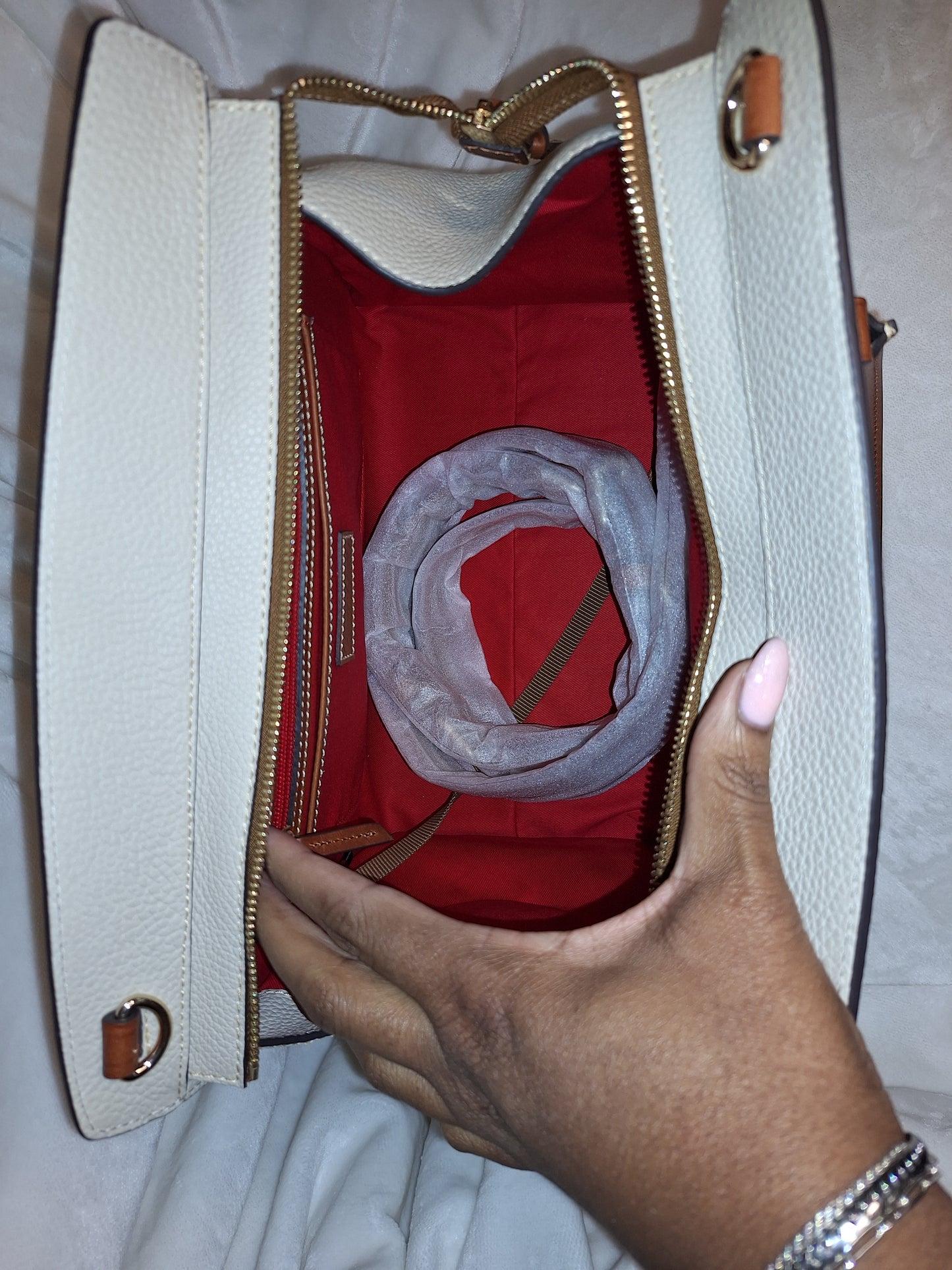 Dooney & Bourke Blair Satchel & Matching Carrington Wristlet Wallet - Bone - NWT (Price Includes Shipping)