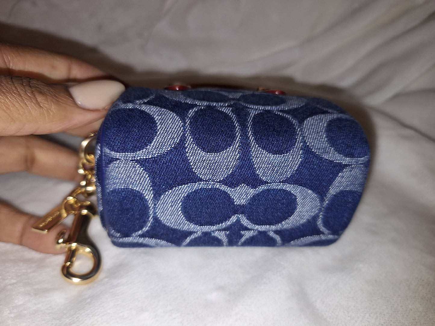Coach Signature Denim Rowan Bag Charm/Keychain - EUC (Price Includes Shipping)