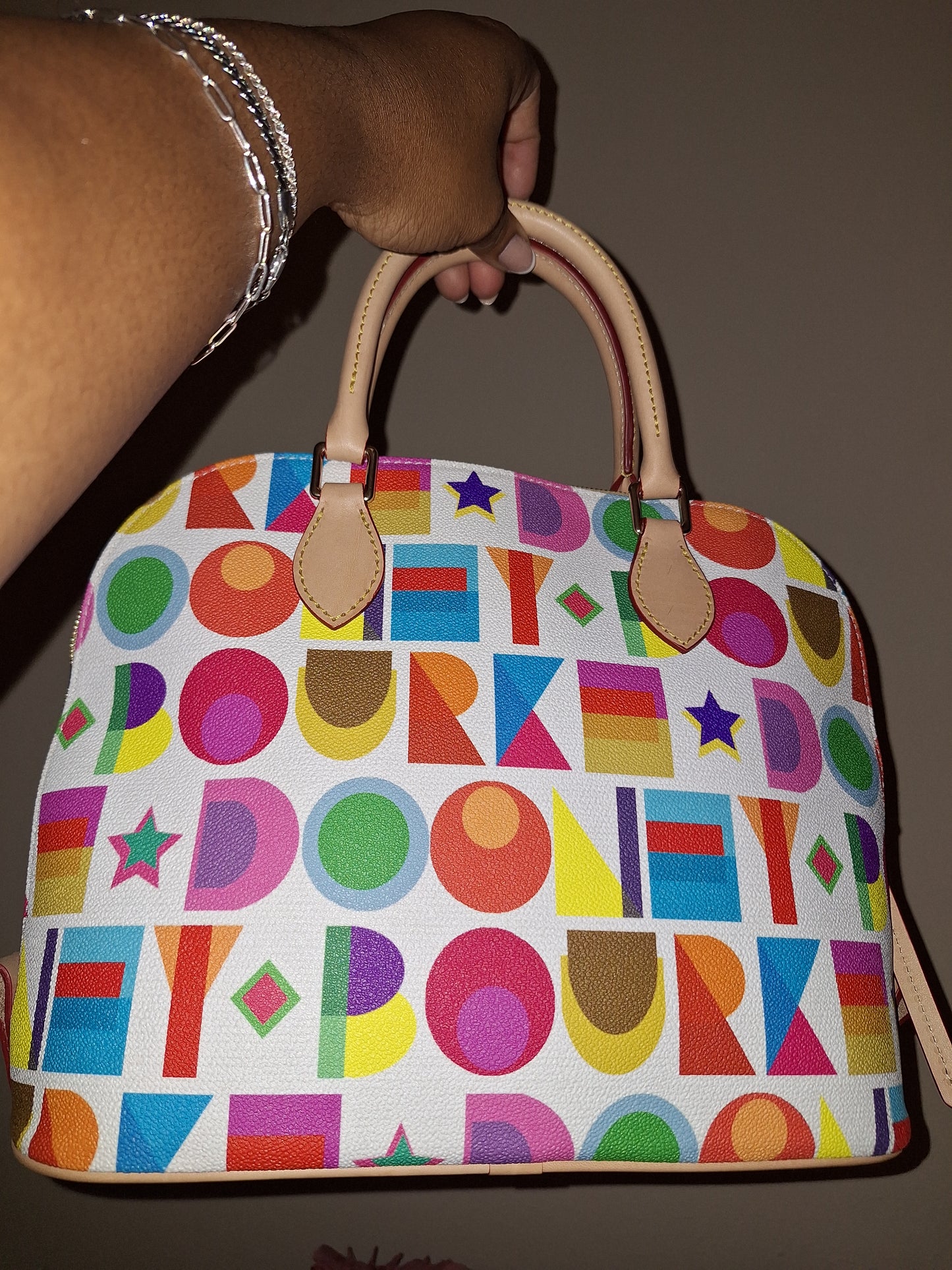 Dooney & Bourke Art Deco Satchel - White - EUC (Price Includes Shipping)