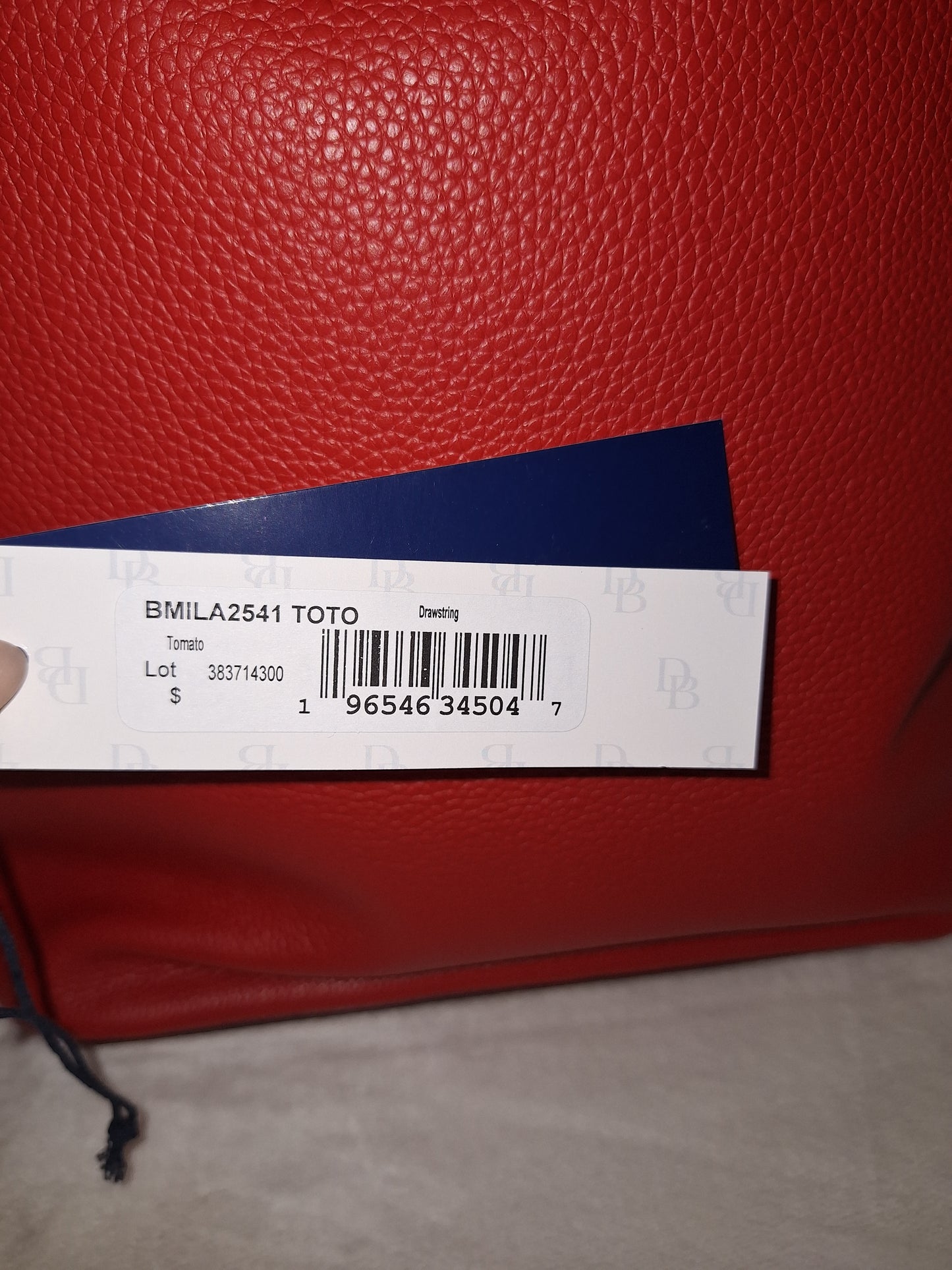 Dooney & Bourke Leather Drawstring Bag - Tomato Red - NWT  (Price Includes Shipping)