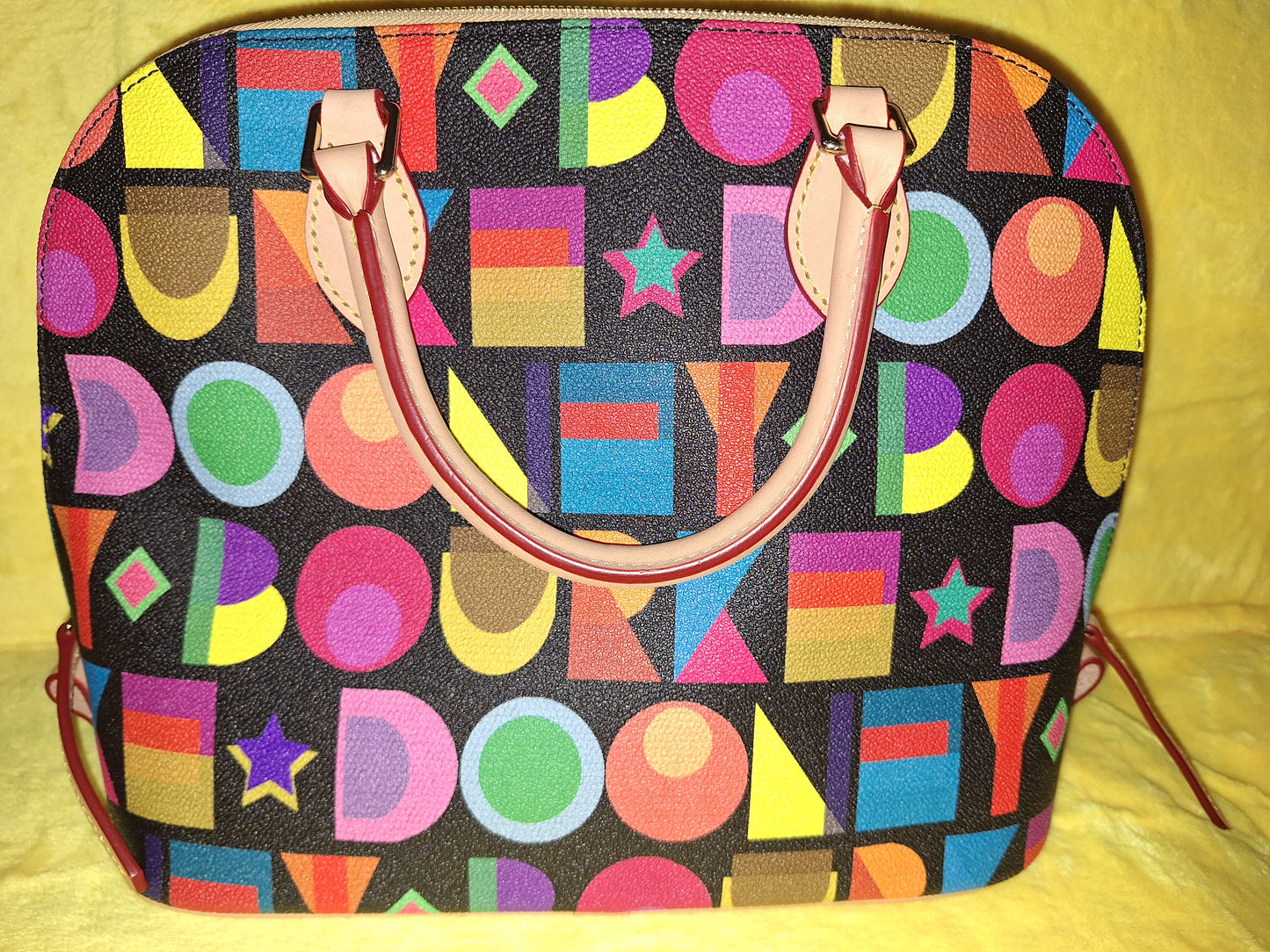 Dooney & Bourke Art Deco Zip Zip Satchel & Matching Cosmetic Case - Black - EUC (Price Includes Shipping)