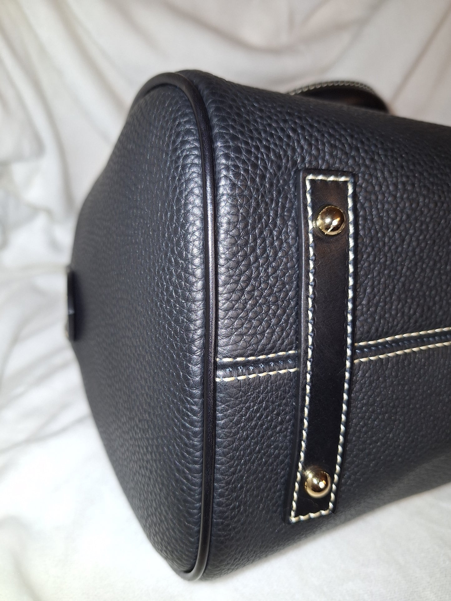 Dooney & Bourke Barrel Satchel  - Pebble Leather - Black/Black - EUC (Price Includes Shipping)