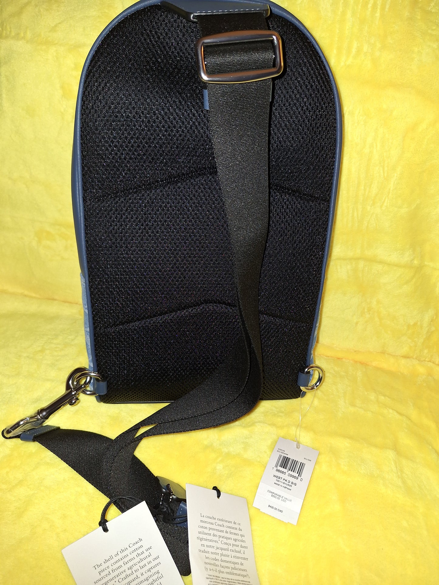 Coach Signature Denim West Pack Sling Bag - Denim & Silver - NWT - Price Includes Shipping