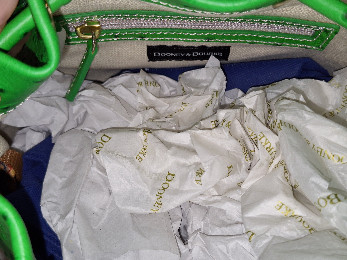 Dooney & Bourke Small Ostrich Drawstring Bag - Kelly Green - NWT (Price Includes Shipping)