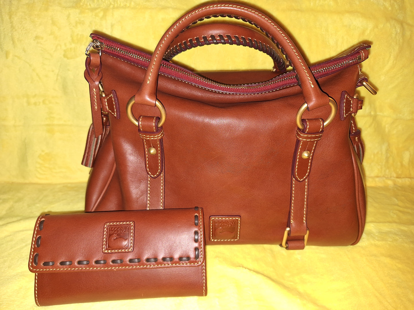 Dooney & Bourke (Large)  Florentine Leather Satchel & Matching Wallet - Ginger - NWT - Price Includes Shipping