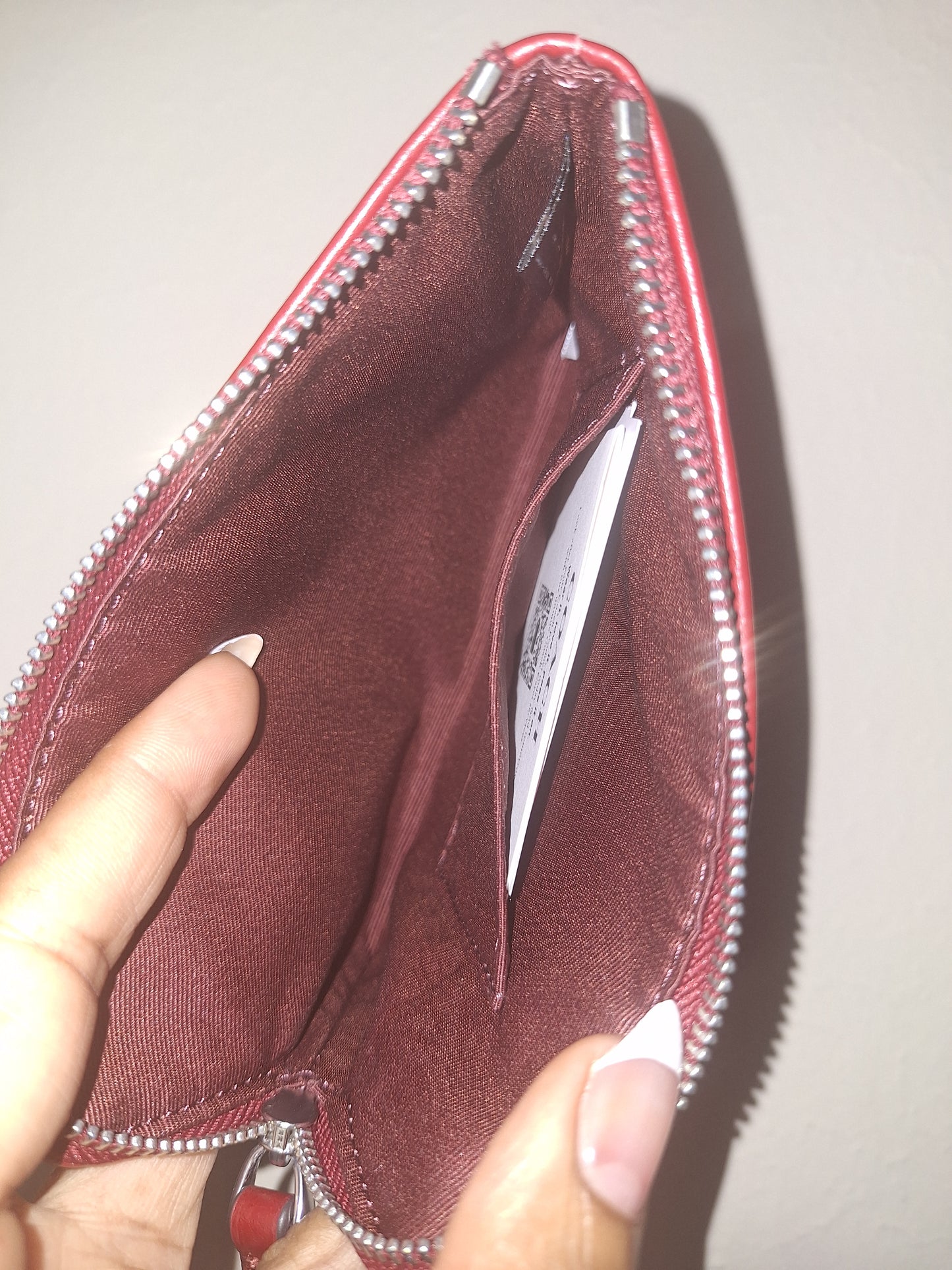 Coach Signature Denim Corner Zip Wristlet - Ruby Red - NWT - Price Includes Shipping