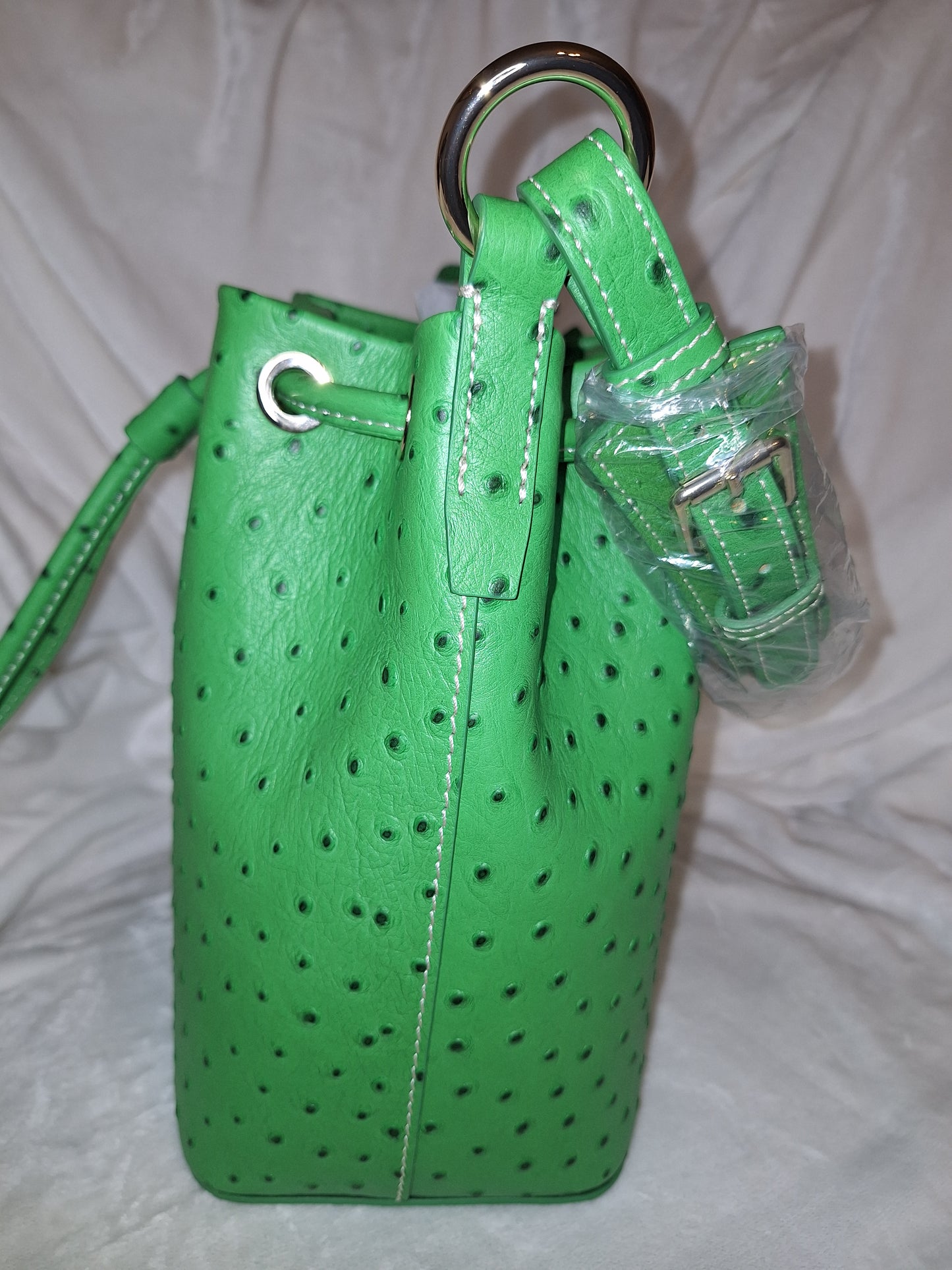 Dooney & Bourke Small Ostrich Drawstring Bag - Kelly Green - NWT (Price Includes Shipping)