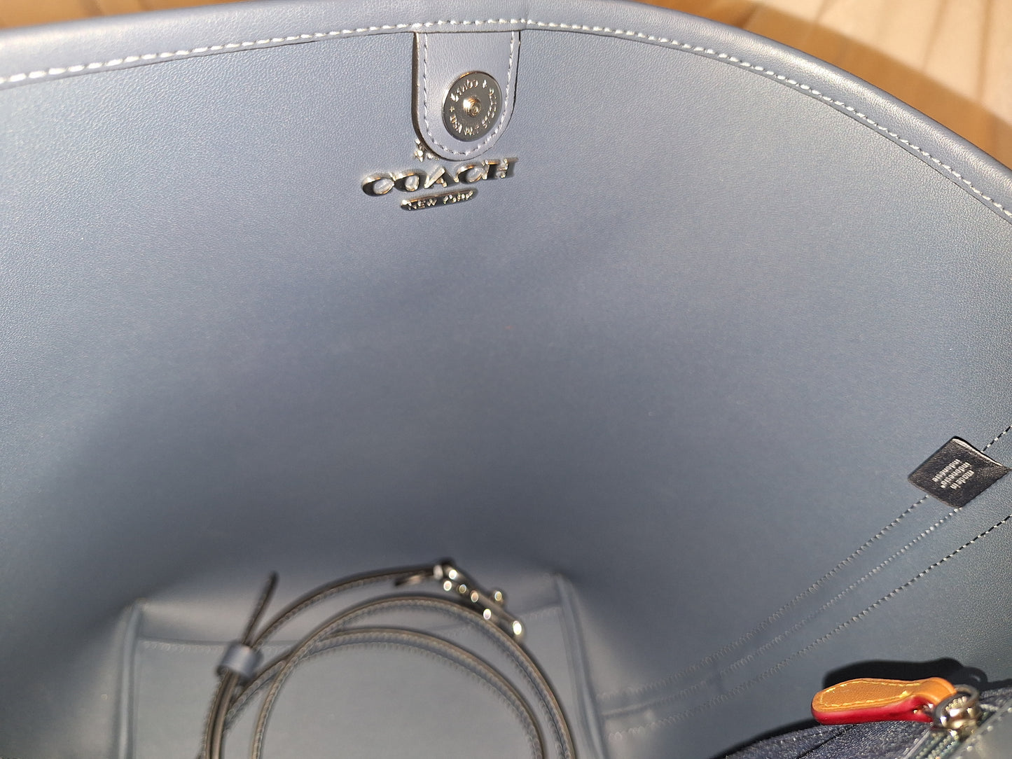 Coach Large City Bucket - Glossy Signature Dark Denim - EUC - (Price Includes Shipping)